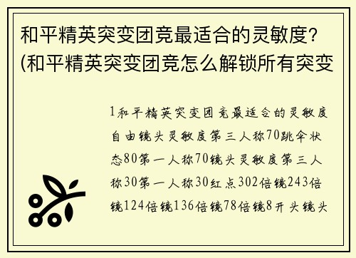 和平精英突变团竞最适合的灵敏度？(和平精英突变团竞怎么解锁所有突变者？)